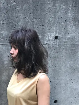 セミロング カラー パーマ ケアカラー×髪質改善 🌙OKUBO🌙のヘアスタイル