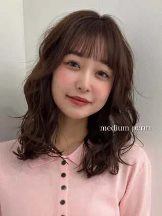 ミディアム パーマ パーマモデル募集中 Unami 太田英寿のヘアスタイル