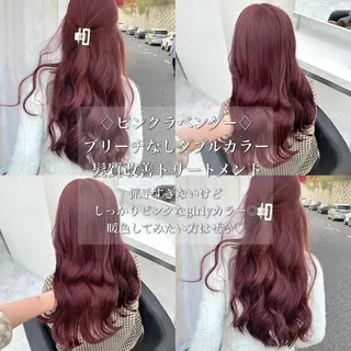 ロング カラー 韓国風艶髪🎀 暖色カラー🤍のヘアスタイル