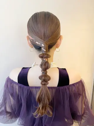 ロング ヘアアレンジ ✨透明感ケアカラー✨ 長野ゆきなのヘアスタイル