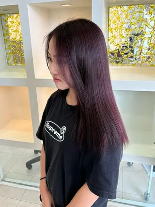 ミディアム alu yuinaのヘアスタイル