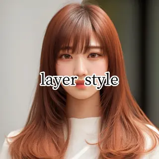 ミディアム 縮毛矯正・似合わせ タナカ レイヤのヘアスタイル