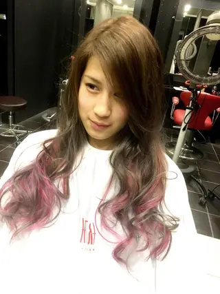 セミロング ロング カラー 北川大輔🌟 小顔レイヤーカットのヘアスタイル