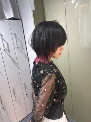 ミディアム カラー jyui/原宿 ハイトーン/デザインのヘアスタイル