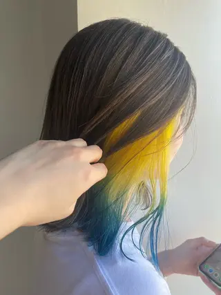 ミディアム カラー ヘアアレンジ 透明感カラー/推しカ ラー☁️JURAのヘアスタイル