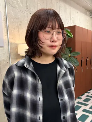 ショート RIN🎀レイヤー/ ボブ/オリーブカラーのヘアスタイル
