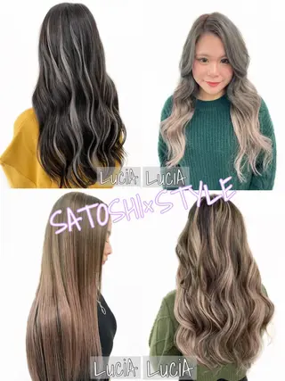 ロング ヘアアレンジ LuciA エクステカラーのヘアスタイル