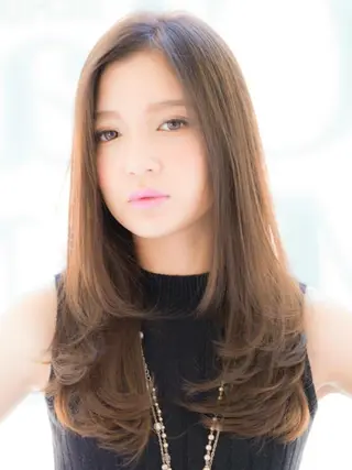 ミディアム セミロング ロング カラー パーマ 内藤 達也のヘアスタイル