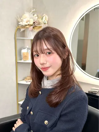 ミディアム ace 梅田所属・ツヤ髪レイヤー/ 顔まわり/kokiのヘアスタイル