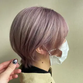 ミディアム カラー 切りっぱなしボブ/ 蒲生四丁目/伊藤瑠唯のヘアスタイル