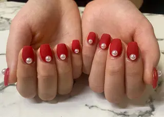 ロング カラー ネイル Q Free nailsのネイルデザイン