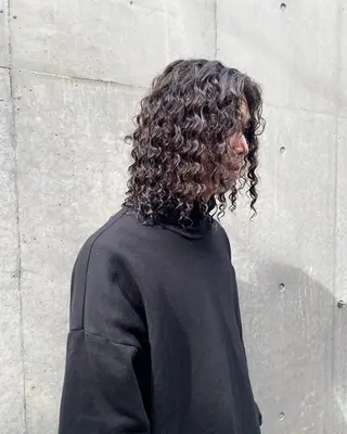 ロング パーマ メンズ 菊池大一 溝の口パーマのヘアスタイル
