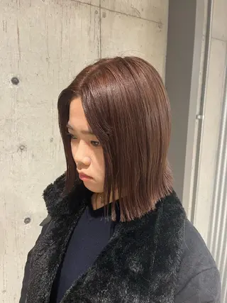 ミディアム カラー ヘアアレンジ ボブ×艶カラー 特化・リクト💥のヘアスタイル