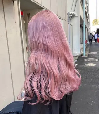 ロング カラー ヘアアレンジ 🫧モテる💗ダメー ジレスハイトーン🫧のヘアスタイル