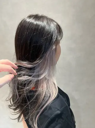 ロング カラー インナーカラー/ ストレート/奥野洸也のヘアスタイル