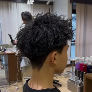 ショート メンズ メンズ特化/フェザー パーマ 和哉のヘアスタイル