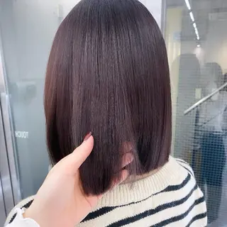 ミディアム カラー 艶感/韓国風 🤍moeka🤍のヘアスタイル
