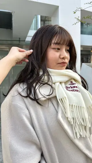 セミロング カラー じゅわっと暖色カラー 🍊Moemiのヘアスタイル