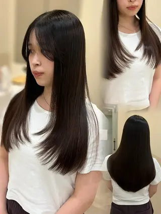 ロング 堤　葵生/透明感カラ ー/髪質改善縮毛矯正のヘアスタイル