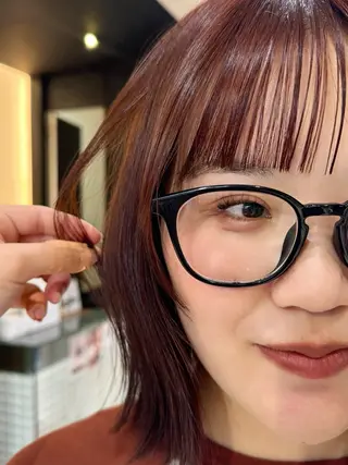 カラー 暖色/レイヤーカット /艶髪/髪質改善/のマツエク・マツパデザイン