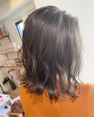 ミディアム カラー ヘアアレンジ メンズ キッズ ネイル マツエク・マツパ 透明感カラー🤎 ゆりのヘアスタイル