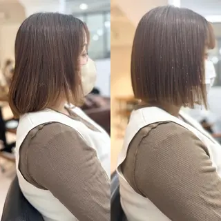 ミディアム カラー パーマ ヘアアレンジ メンズ キッズ ネイル マツエク・マツパ アイブロウ レイヤーカット／顔周 りカット/縮毛矯正のヘアスタイル