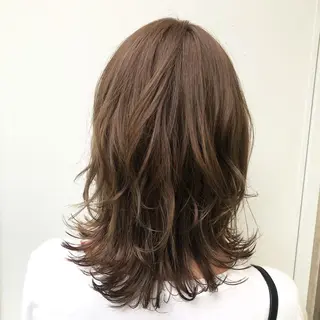 セミロング カラー パーマ ヘアアレンジ 暖色ボブ 🍊rikakoのヘアスタイル