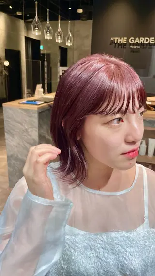 ショート カラー ヘアアレンジ 顔周りカット×透明感 カラー💫AINAのヘアスタイル