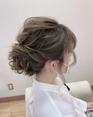セミロング カラー パーマ ヘアアレンジ 小鹿理紗 和光市のヘアスタイル