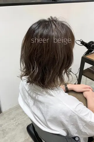 ミディアム カラー ヘアアレンジ 似合わせレイヤー/ 美髪縮毛矯正/ミナエのヘアスタイル