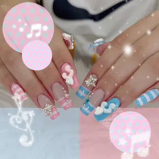 ネイル 🎀うかん 🎀チップ長さ出しのネイルデザイン