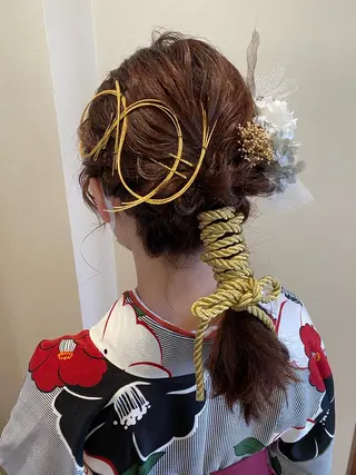ミディアム ヘアアレンジ 透明感カラー/ 髪質改善/レイヤーのヘアスタイル
