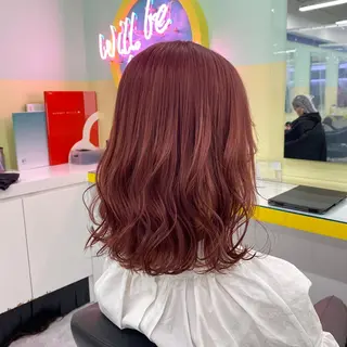 セミロング カラー ヘアアレンジ mai🍑暖色カラー /レイヤー💖のヘアスタイル