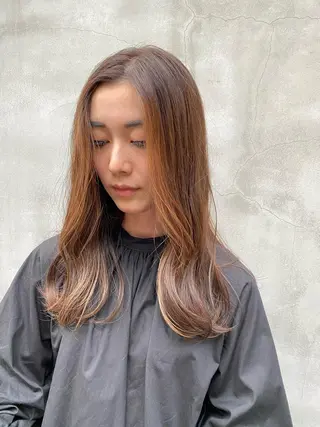 ロング カラー saki🌼ボブ× 透明感カラー🌼のヘアスタイル