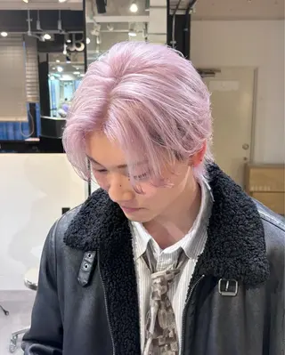 ロング カラー メンズ ブリーチ特化 ハイトーンRYOYAのヘアスタイル