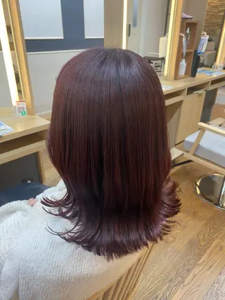 ミディアム カラー ヘアアレンジ 韓国ヘア sasugaのヘアスタイル