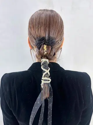 カラー セミロング ヘアアレンジ ITbyALBUM 藤沢店のヘアスタイル