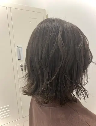 ミディアム カラー 酸性ストレート/ブリ ーチなしWカラー河本のヘアスタイル