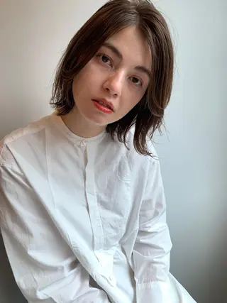 ミディアム パーマ カラー CEINE PATHのヘアスタイル