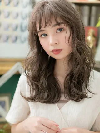 ロング カラー パーマ 出川 宙☘️のヘアスタイル