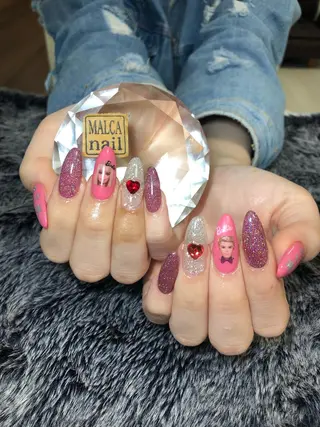 ミディアム カラー パーマ ヘアアレンジ キッズ ネイル マツエク・マツパ 荒木 莉奈のネイルデザイン
