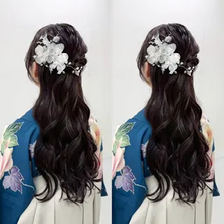 ロング ヘアアレンジ 羽エク指名No1✨️ シールエク🌙しぇるのヘアスタイル