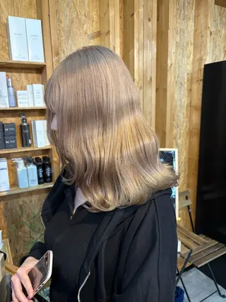 カラー まろみ暖色×ボブ ×chia🕯のヘアスタイル