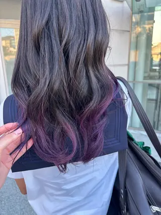 セミロング カラー ハードパーマ Rico💜のヘアスタイル