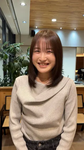 セミロング 愛花/久屋大通/ 切りっぱなしボブのヘアスタイル