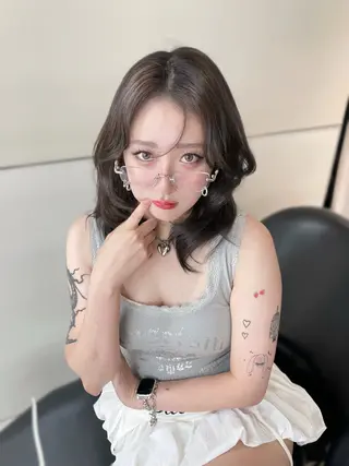 ミディアム MOE 福岡韓国ヘア✧︎のヘアスタイル