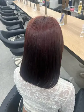 ロング カラー 💗愛され暖色💗 ピンク/レッド💗のヘアスタイル