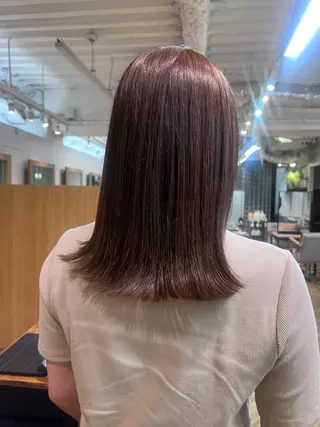セミロング ひなこ♡縮毛矯正/ 艶カラー🤍透明感のヘアスタイル