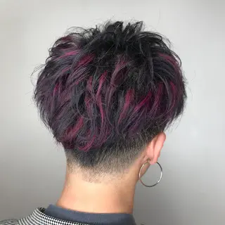 カラー メンズ mana 暖色カラーカットのヘアスタイル