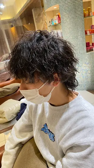 ミディアム メンズ 新宿/ハイトーン カラー/AKI🍎のヘアスタイル
